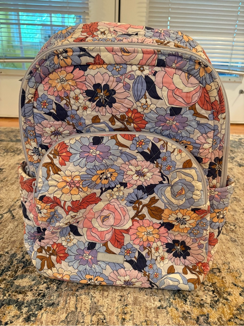 Vera Bradley Aloha Blooms Back Pack Bookbag Pastel Floral Large Bag Quilted